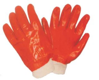 THX-7204 PVC Coated Gloves, 100% Cotton Interlock Lining, Red PVC Coating, Smooth Finish.