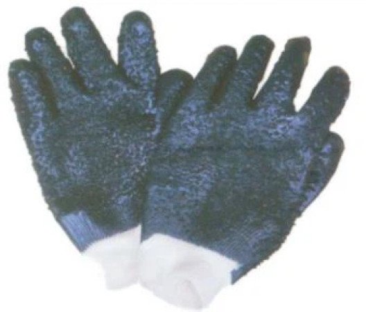 THX-7201 PVC Coated Gloves, 100% Cotton Interlock Lining, Black PVC Coating, Gramular Finish.