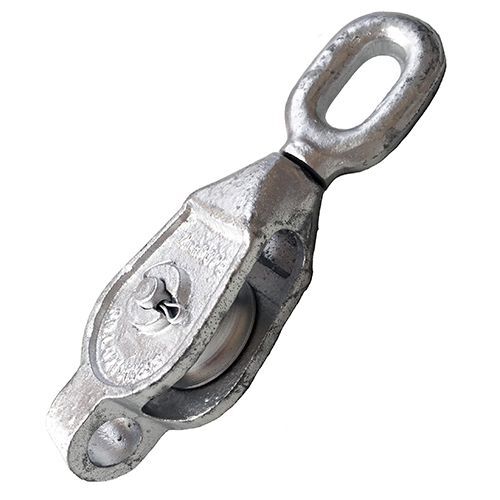 GMI Iron Steel Malleable Pulley Blocks Single Wheel - Swivel Oval Eye