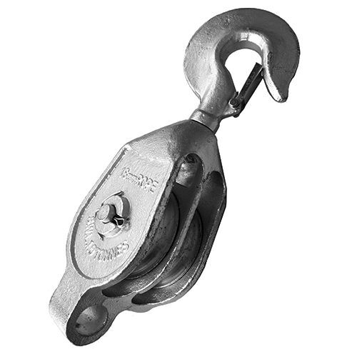 GMI Iron Steel Malleable Pulley Blocks Single Wheel - Swivel Hook