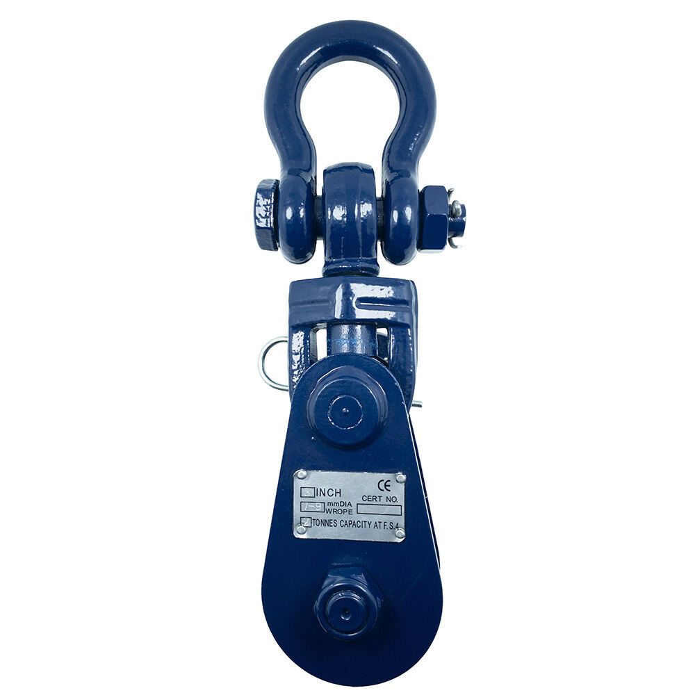 3" x 2 Ton W.L.L Wire Rope Snatch Block Bow Shackle Head 7mm-9mm Rope