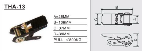 THA-13 Ratchet / Cam Buckle， surface spray process, not easy to rust, no deformation