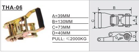 THA-06 Ratchet / Cam Buckle, he overall safety is stable, can withstand large pulling force, safe and practical.
