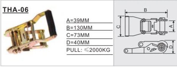 THA-06 Ratchet / Cam Buckle, he overall safety is stable, can withstand large pulling force, safe and practical.