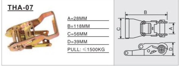 THA-04 Ratchet / Cam Buckle, can withstand large pulling force, safe and practical.