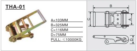 THA-01 Ratchet / Cam Buckle, surface spray process, not easy to rust, no deformation
