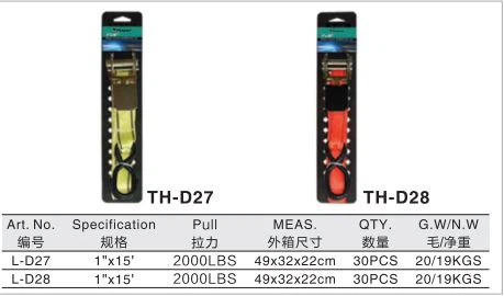 TH-D27 / TH-D28 Ratchet Tie Down, a fixture for reinforcing steel formwork and compacting wood, mainly for tensioning
