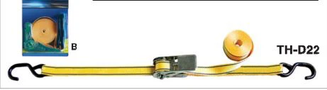 TH-D22 Ratchet Tie Down, Use to fix functions when transporting, moving, shipping or storing goods.
