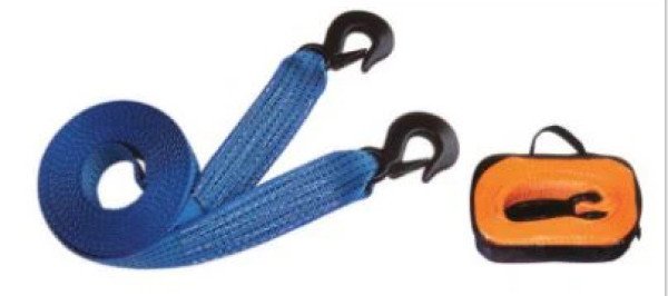 THC-13 TOW STRAP, equipped with metal towing hooks or shackles