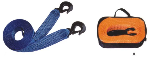 Tow Strap with Rope and Hooks
