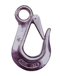 Eye Slip Hook, Stainless Steel, AISI304 or 316 Eye Slip Hook with Safety Latch